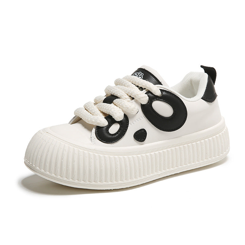 Wholesale 2023 Autumn New PU Thick Sole Panda Women's Shoes